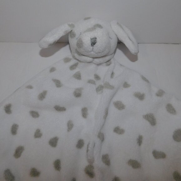 Angel Dear White Gray Polka Dot Dalmatian Dog Security Blanket Baby Lovey Nunu - Picture 3 of 5